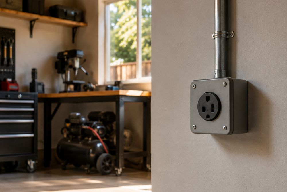 240V outlet installation in a Santa Rosa CA garage