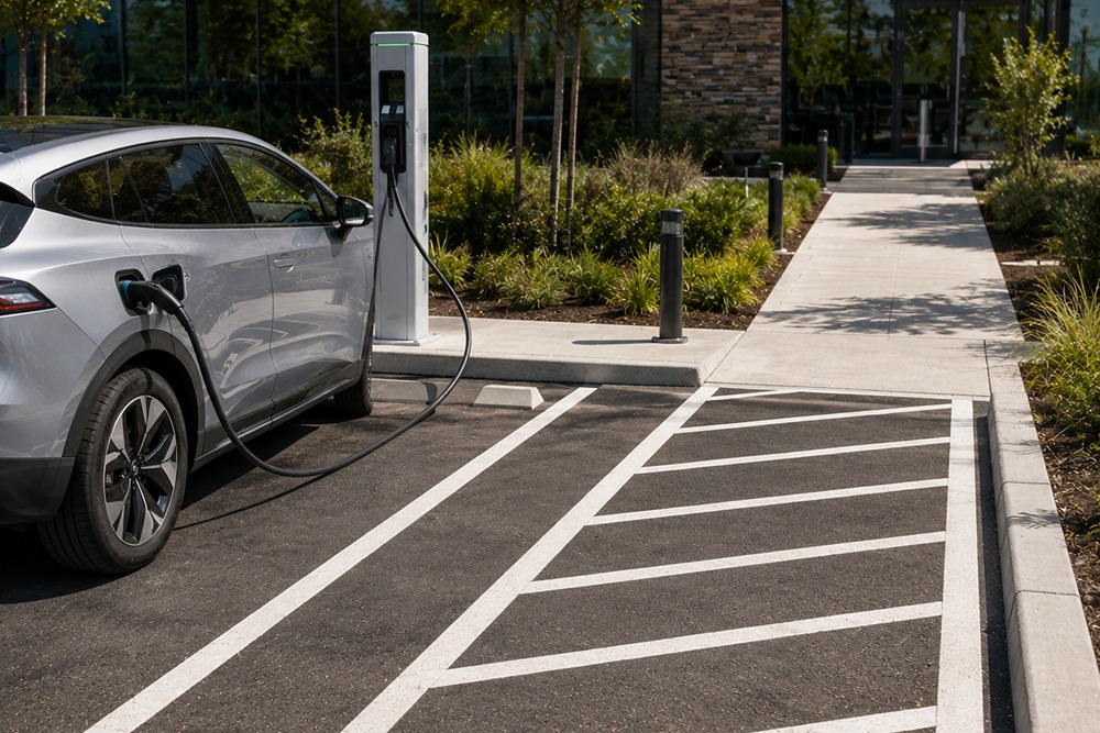 Accessible commercial EV charging space completed in Santa Rosa CA