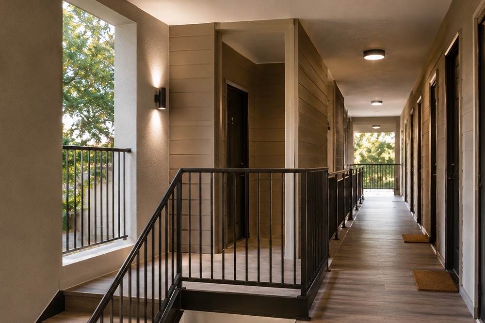 Apartment common-area lighting upgraded in Santa Rosa CA
