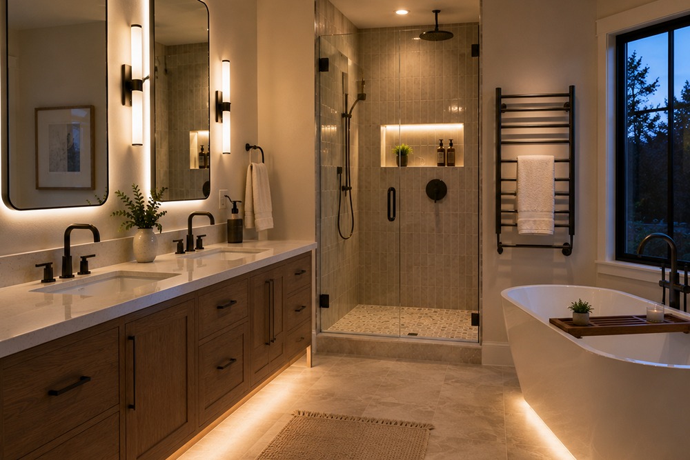 Complete bathroom electrical upgrade in a Santa Rosa CA home