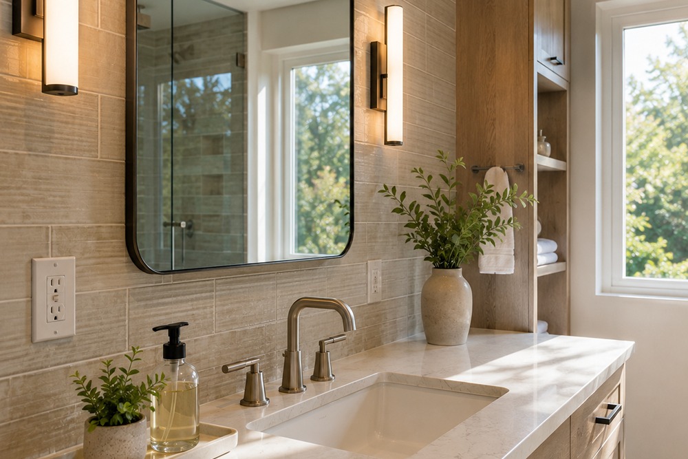 GFCI-protected bathroom electrical system in Santa Rosa CA