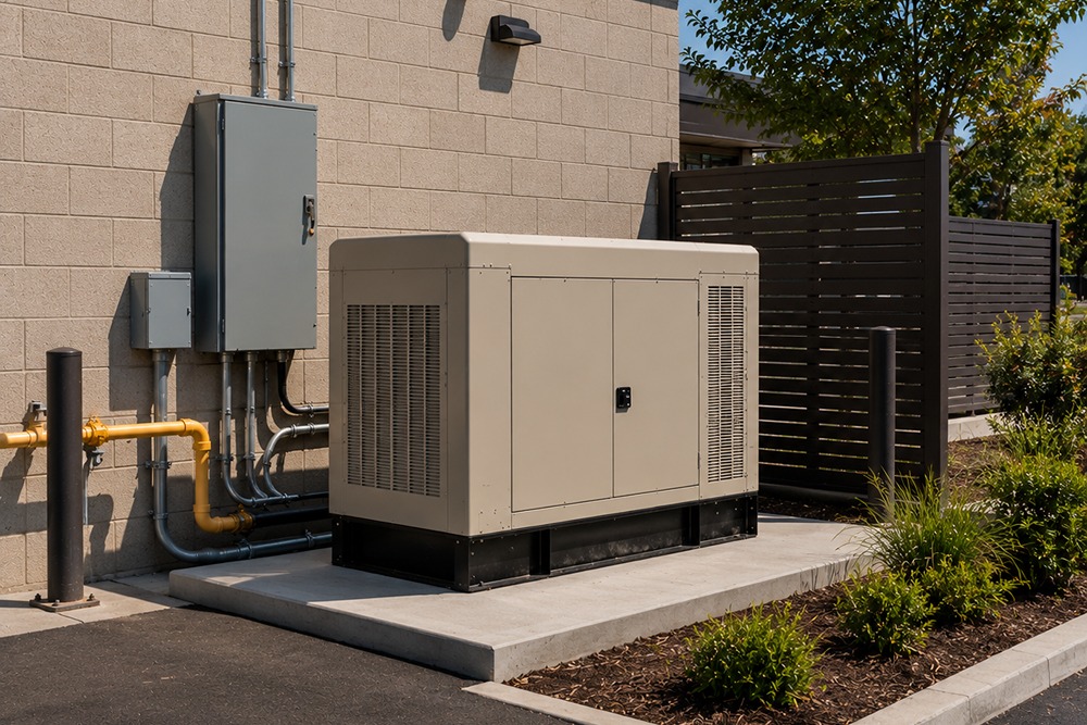 Commercial generator site installation completed in Santa Rosa CA