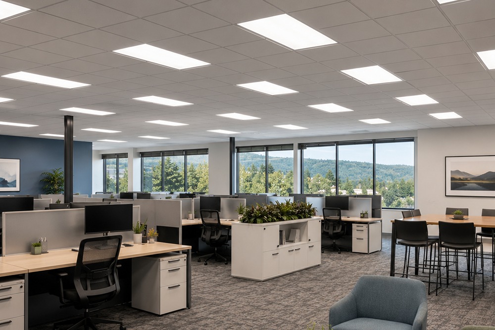 Commercial office lighting installed in Santa Rosa CA