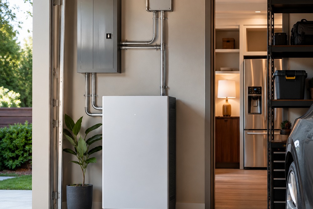 Critical-loads battery backup installed in a Santa Rosa CA home