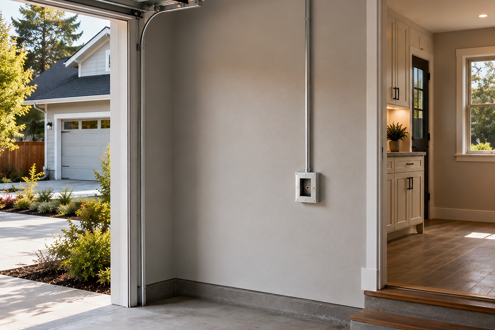 EV-ready wiring installed during a Santa Rosa CA fire rebuild