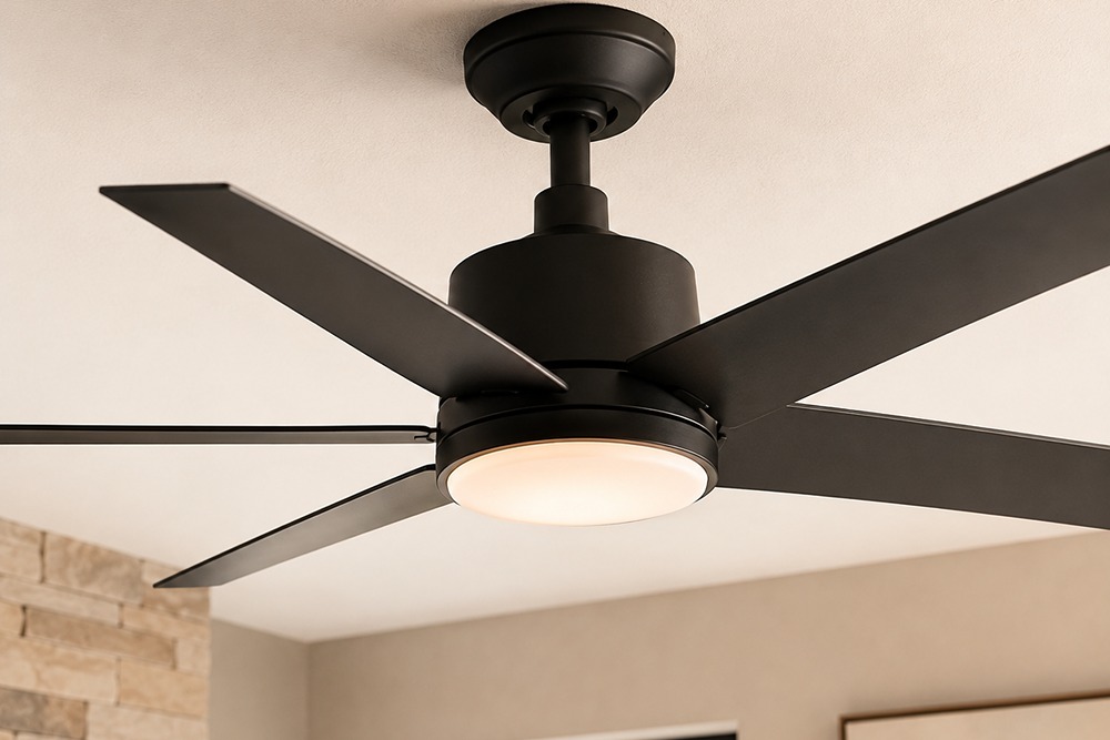 Secure ceiling fan installation using fan-rated support in Santa Rosa CA