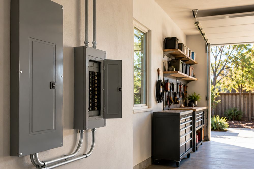 Garage sub-panel installation in a Santa Rosa CA home