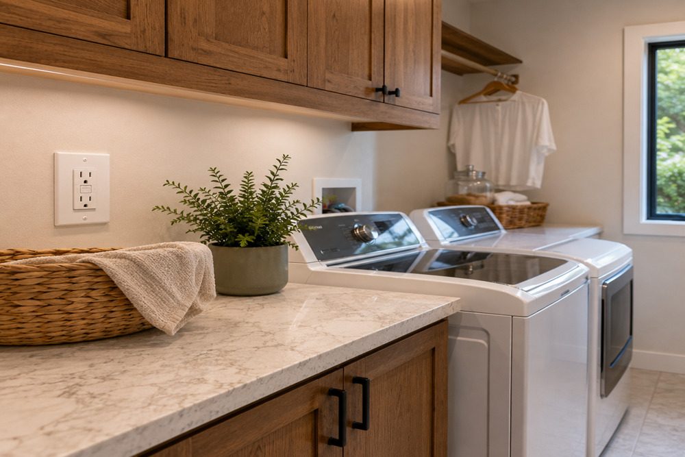 Laundry room GFCI outlet installation in Santa Rosa CA