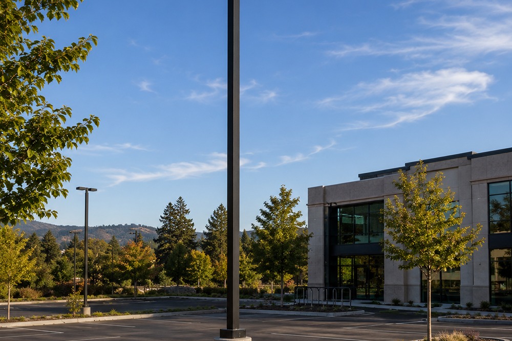 New parking lot light pole installed in Santa Rosa CA