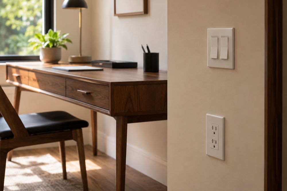 Modern outlet and switch installation in a Santa Rosa CA home