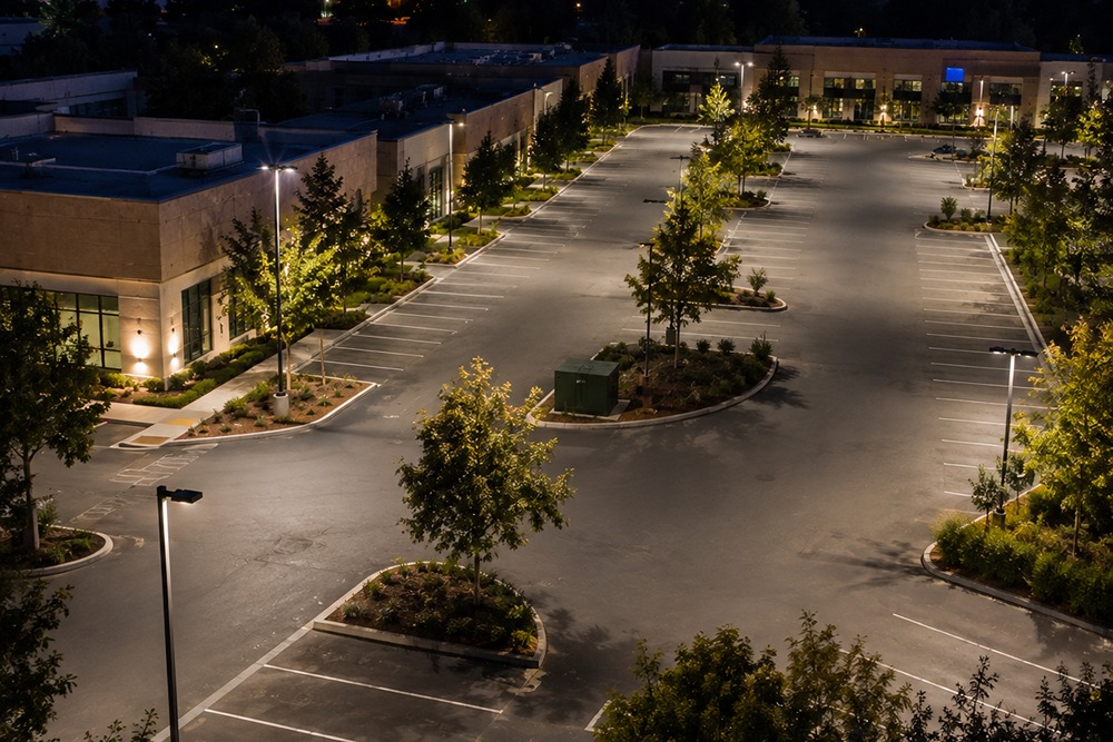 Photometric site lighting layout completed for a Santa Rosa CA parking lot