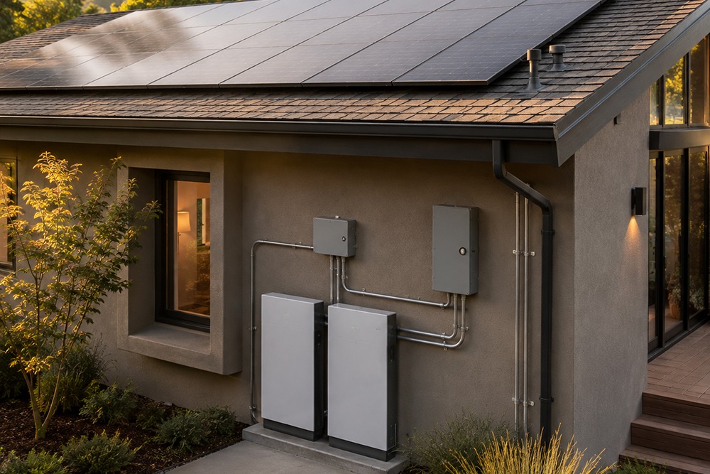 Solar battery storage system installed at a Santa Rosa CA home