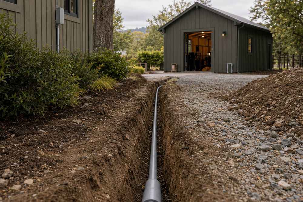 Underground electrical feeder for a detached sub-panel in Santa Rosa CA