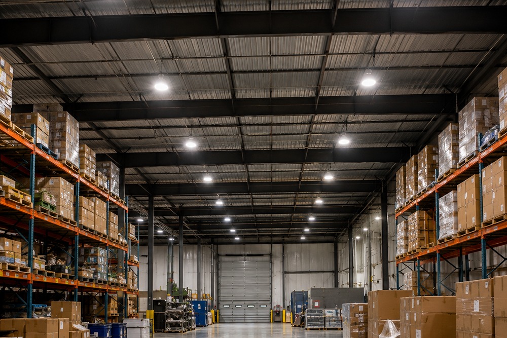 Warehouse high-bay lighting installed in Santa Rosa CA