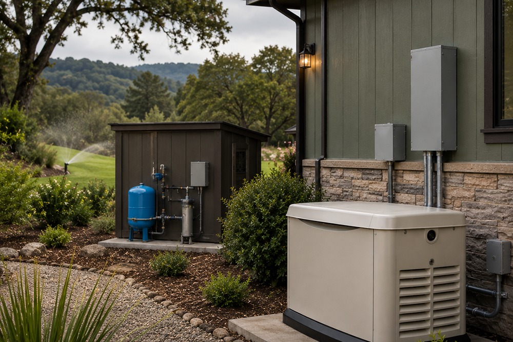 Whole-house generator providing well pump backup power in Santa Rosa CA