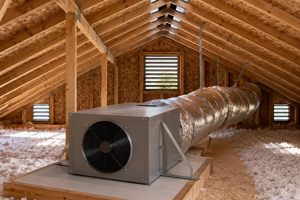 Whole house fan and attic ventilation matched in a Santa Rosa CA home