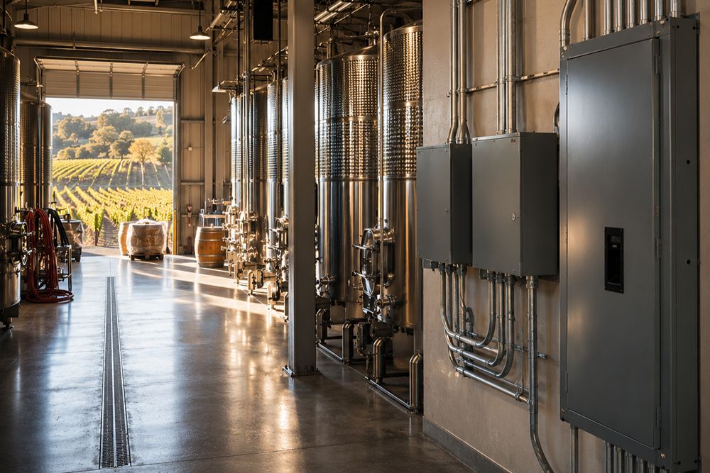 Winery commercial electrical systems in Sonoma County CA