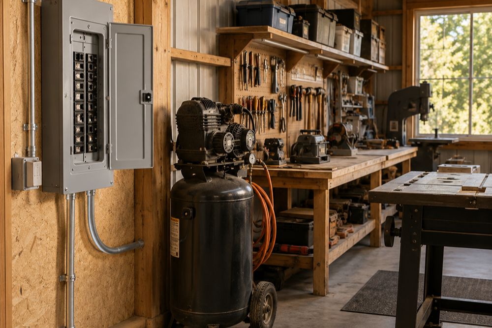 Workshop sub-panel supporting dedicated circuits in Santa Rosa CA
